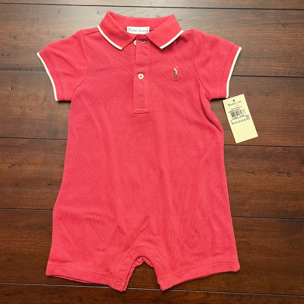 Ralph Lauren Infant Cotton Mesh Polo Shortall